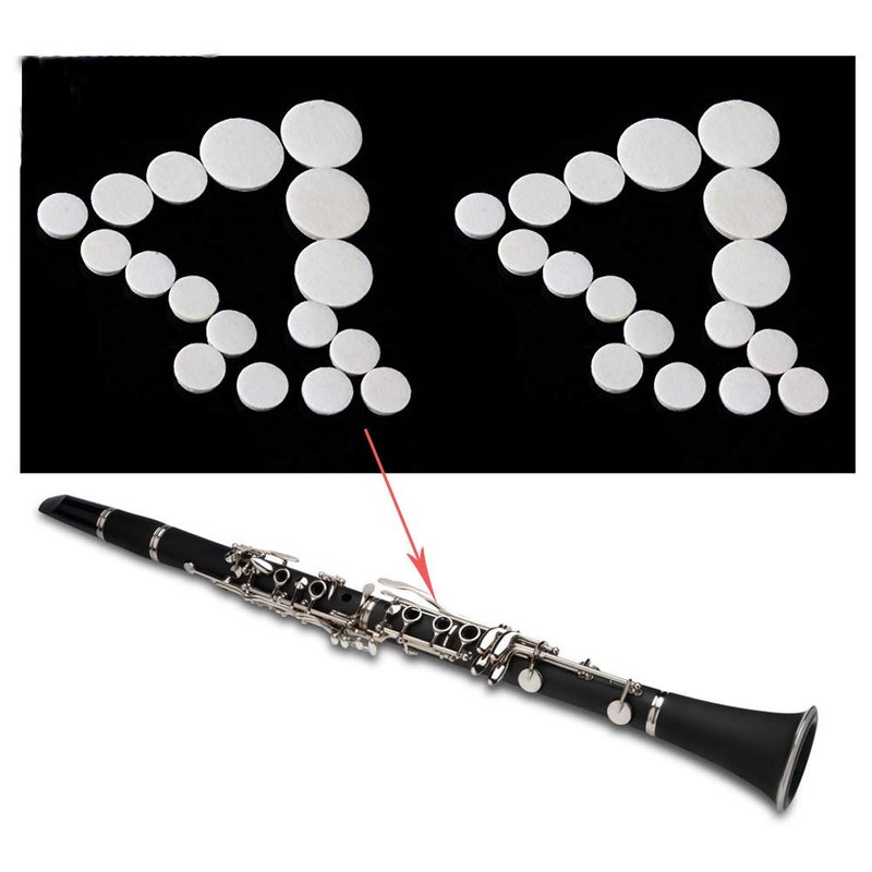 Comidox 17pcs/Set Clarinet Leather Pads for Exquisite Wind Instrument Replacement Accessories 2Sets - Image 1